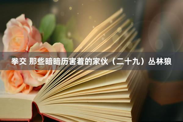 拳交 那些暗暗历害着的家伙（二十九）丛林狼