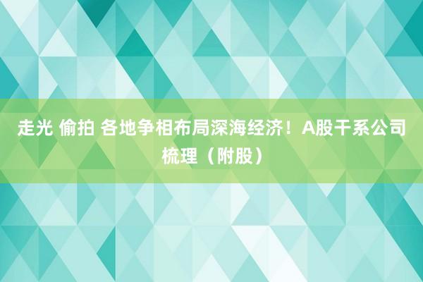 走光 偷拍 各地争相布局深海经济！A股干系公司梳理（附股）