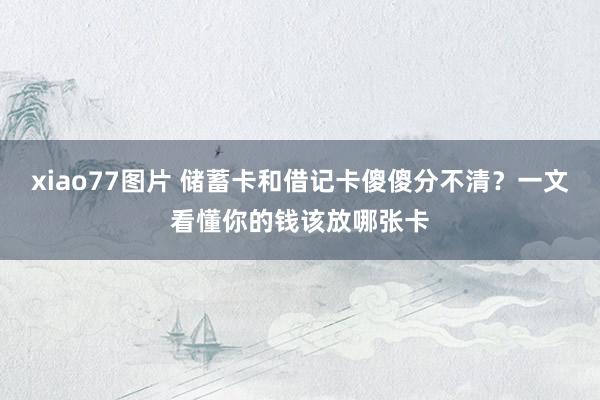 xiao77图片 储蓄卡和借记卡傻傻分不清？一文看懂你的钱该放哪张卡