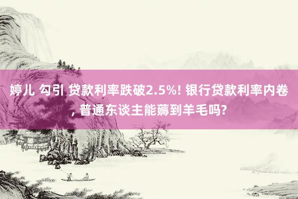 婷儿 勾引 贷款利率跌破2.5%! 银行贷款利率内卷, 普通东谈主能薅到羊毛吗?